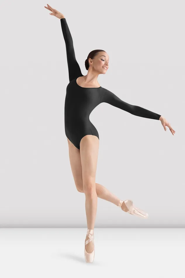 Adult Ladies Lepsi Long Sleeve Leotard Black Leotards Bloch