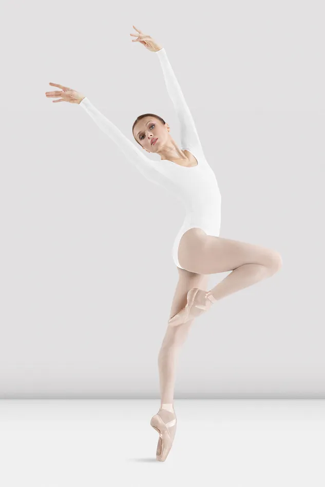 Adult Ladies Premier Long Sleeve Leotard White Basics Bloch