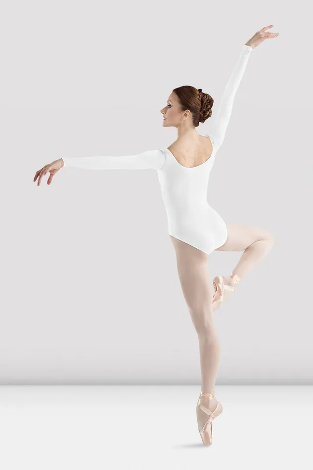 Adult Ladies Premier Long Sleeve Leotard White Basics Bloch