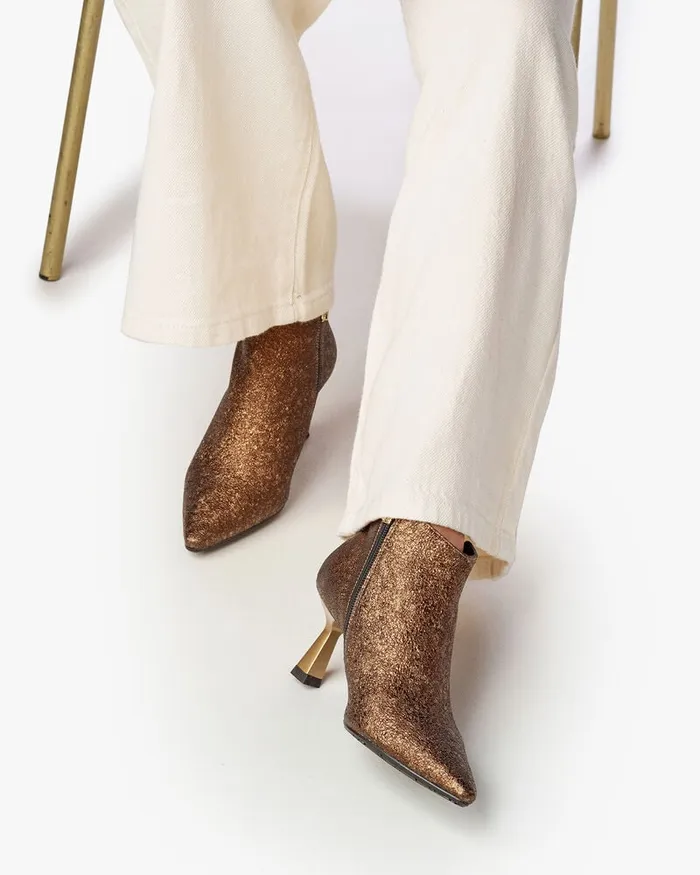 Ankle Boots Women Floris Van Bommel Pointi 0401 Metallicprint