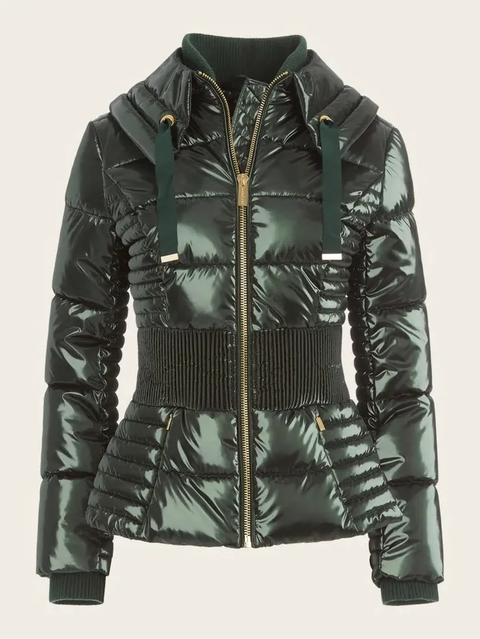 Annie Puffer Jacket Chenille Green Women Jackets and Coats GUESS Annie Puffer Jacket Chenille Green Women Jackets and Coats GUESS