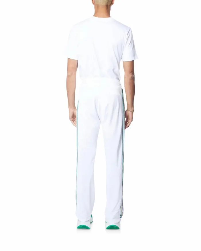 Aprs Sport Men Casablanca Paris White Modal Velour Laurel Taped Tracksuit Bottoms
