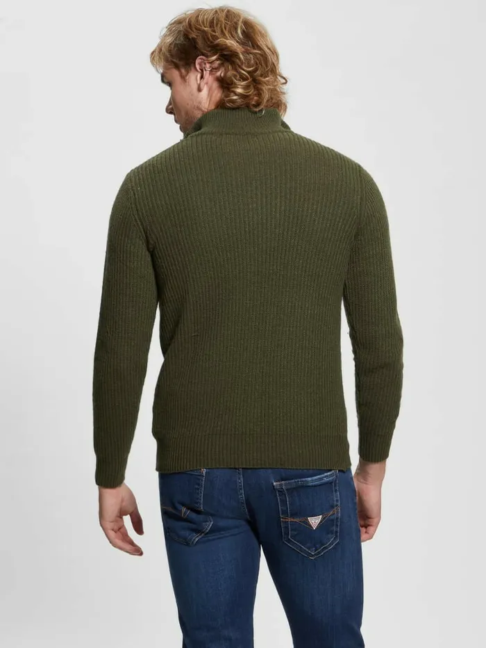 Aric Ribbed Camioner Sweater Dusty Sage Hoodies and Sweaters GUESS Men Aric Ribbed Camioner Sweater Dusty Sage Hoodies and Sweaters GUESS Men