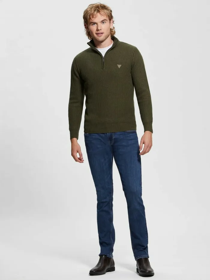 Aric Ribbed Camioner Sweater Dusty Sage Hoodies and Sweaters GUESS Men Aric Ribbed Camioner Sweater Dusty Sage Hoodies and Sweaters GUESS Men