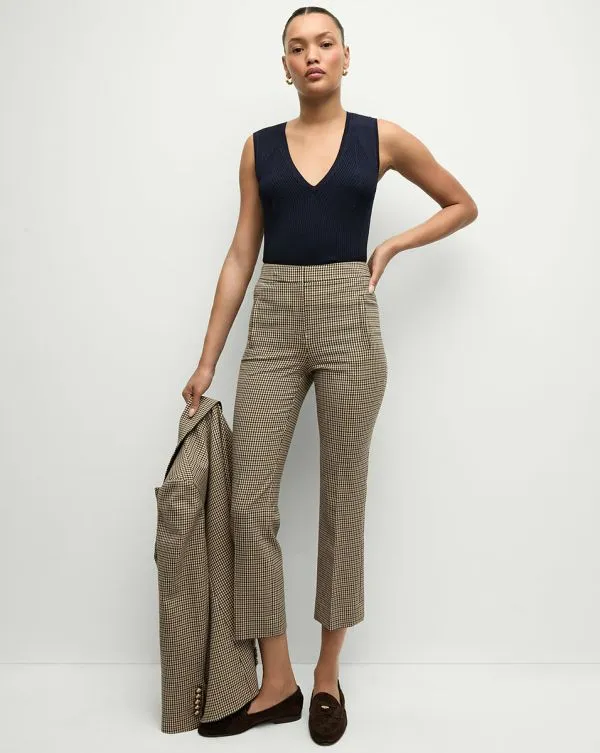 Arte Houndstooth Pant Sandandblack Women Veronica Beard Pants
