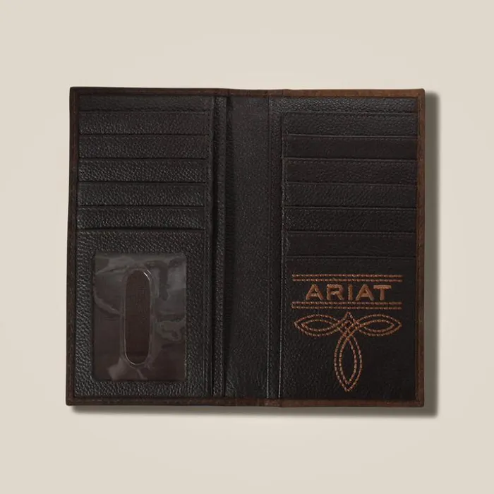 Bags and Wallets Men Ariat Mexico Shield Rodeo Wallet Brown