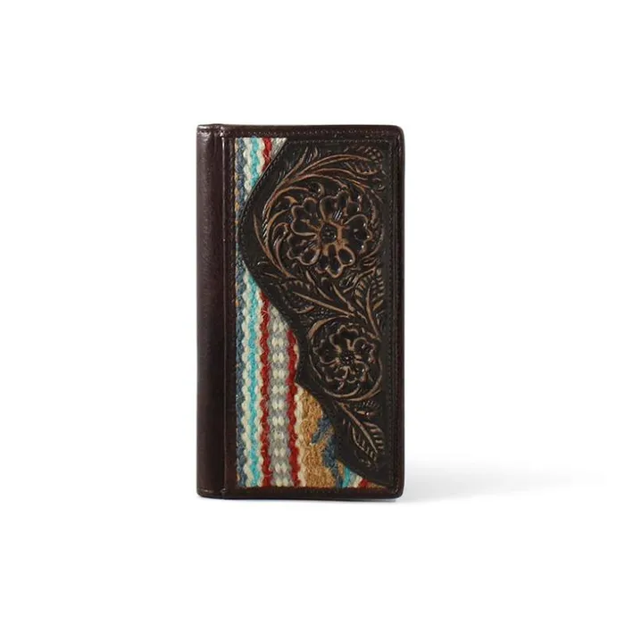 Bags and Wallets Men Ariat Rug Floral Embossed Rodeo Wallet Brown