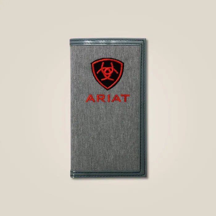 Bags and Wallets Men Ariat Shield Fabric Rodeo Wallet Gray