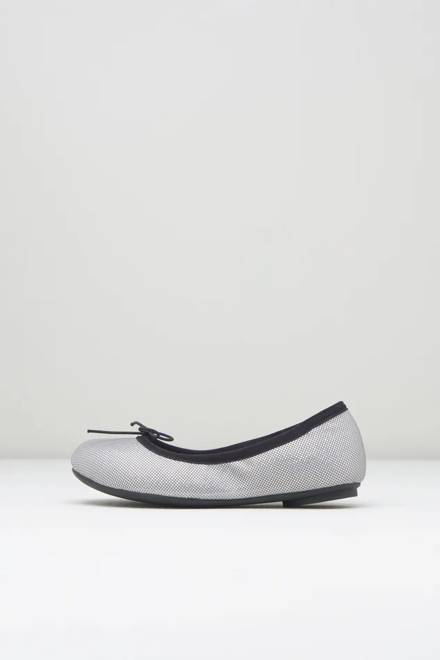 Ballet Flats Girls Leda Ballet Flats Silver Shimmer Bloch Children