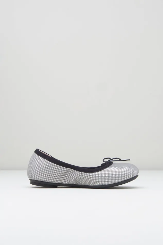 Ballet Flats Girls Leda Ballet Flats Silver Shimmer Bloch Children