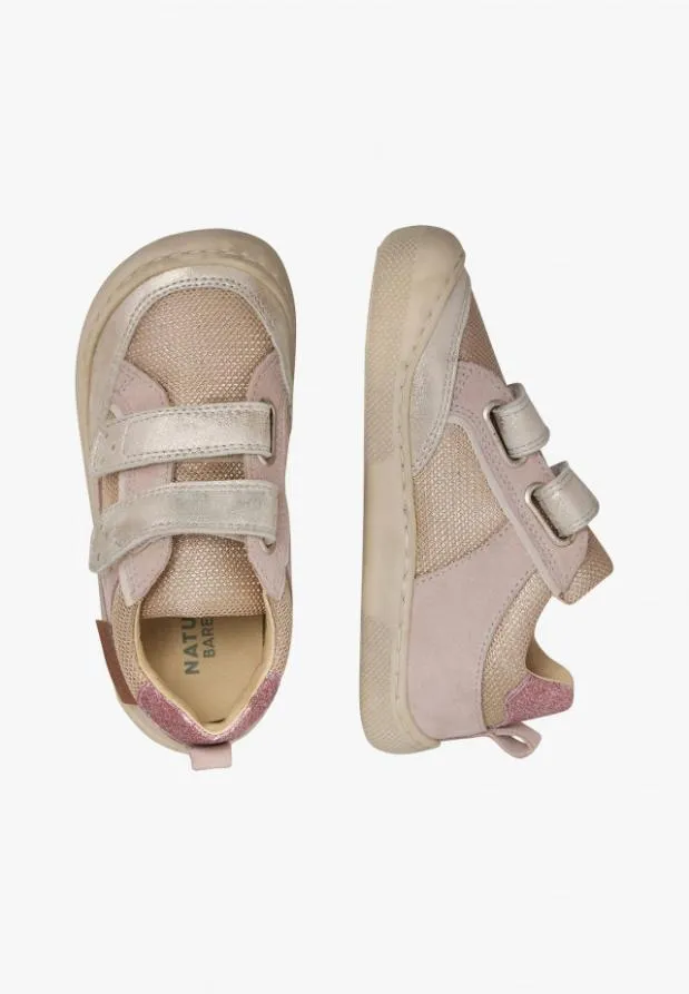 Barefoot Kids Naturino BAREFOOT KESY VL Suede And Fabric Barefoot Shoes Beigesilver