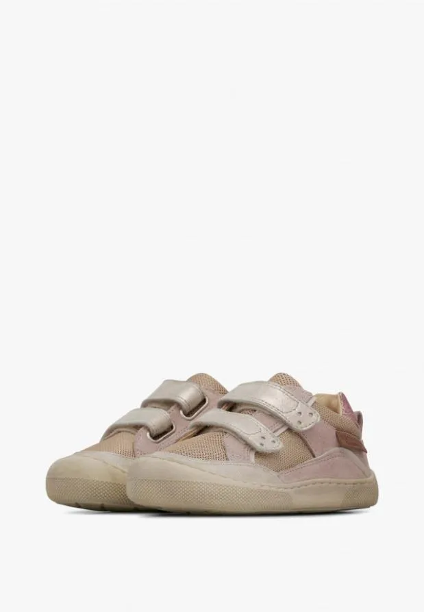 Barefoot Kids Naturino BAREFOOT KESY VL Suede And Fabric Barefoot Shoes Beigesilver
