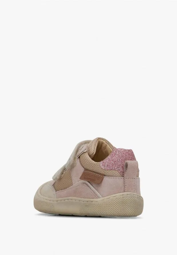 Barefoot Kids Naturino BAREFOOT KESY VL Suede And Fabric Barefoot Shoes Beigesilver
