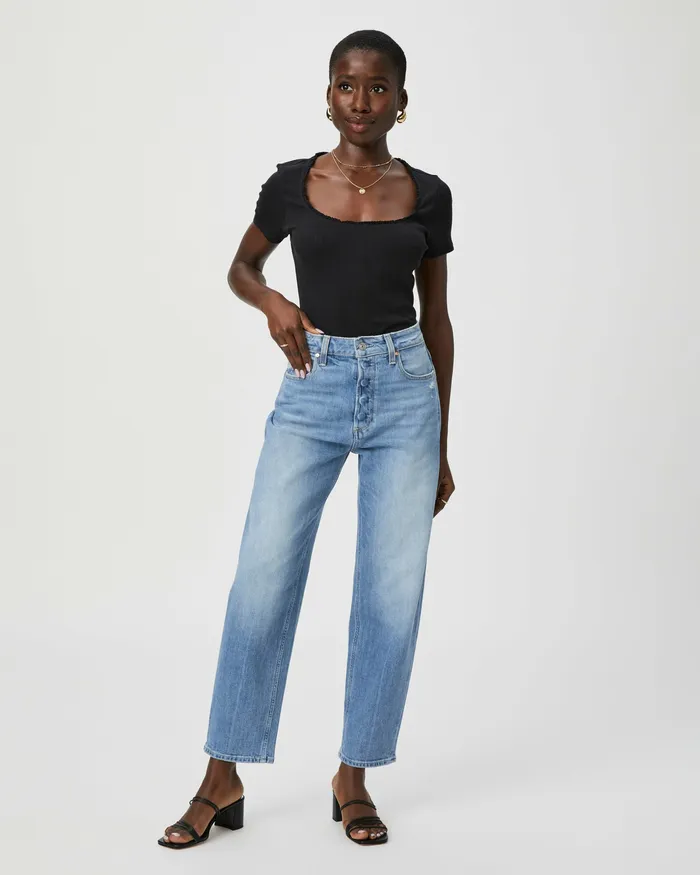 Barrel Leg PAIGE Women Alexis Petite Barrel Leg Jean 8211 Exhibition Distressed Barrel Leg PAIGE Women Alexis Petite Barrel Leg Jean 8211 Exhibition Distressed