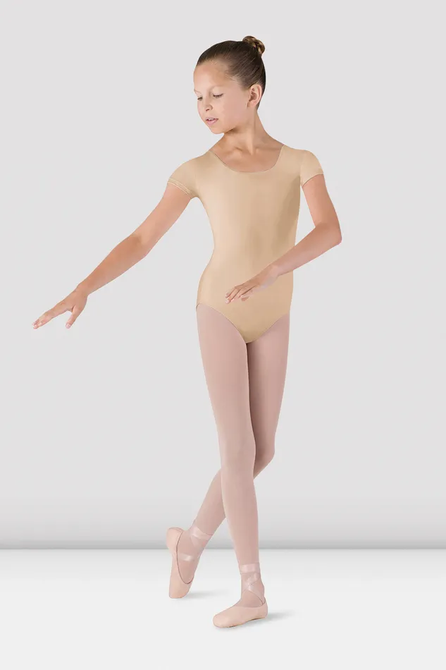 Basics Girls Dujour Cap Sleeve Leotard Sand 8211 Bloch Children