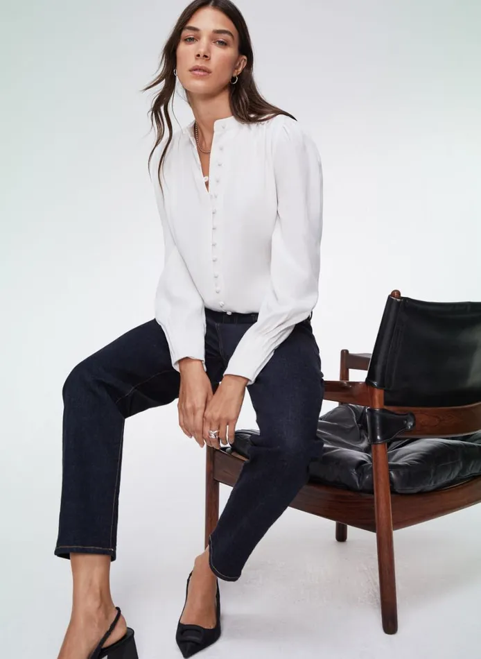 Baukjen Annika Blouse With Tencel Pure White Clothing