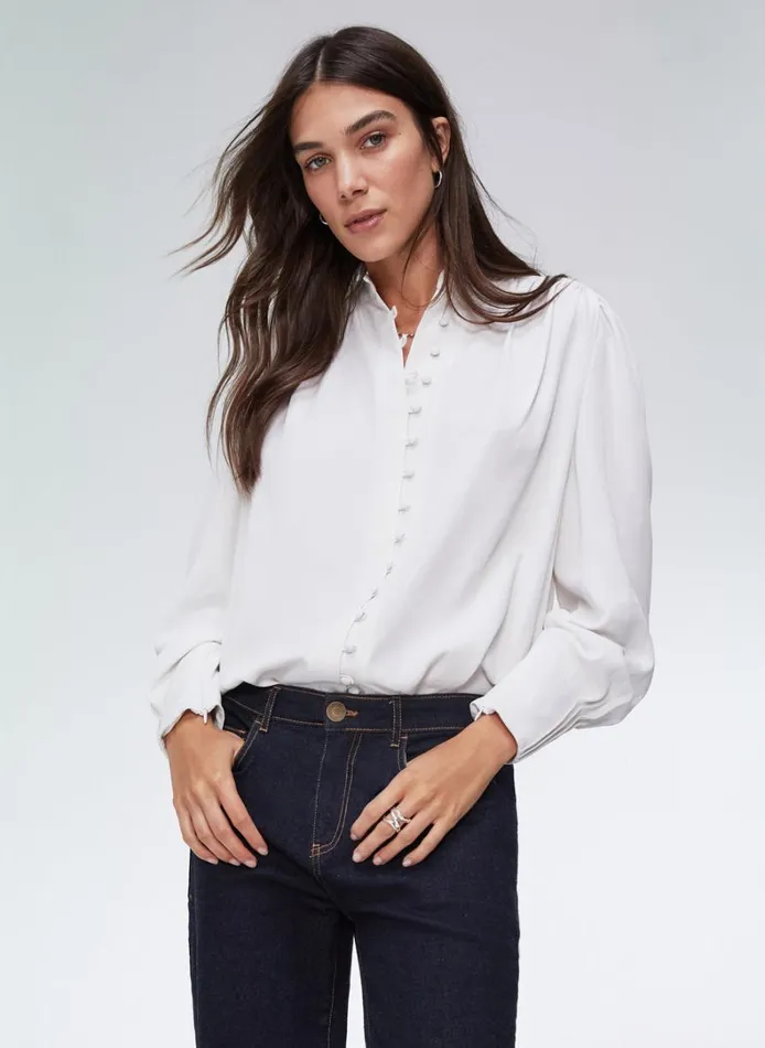 Baukjen Annika Blouse With Tencel Pure White Clothing