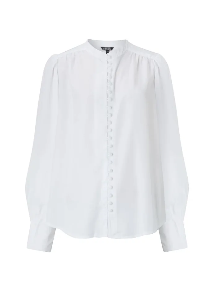 Baukjen Annika Blouse With Tencel Pure White Clothing
