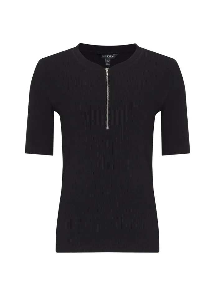 Baukjen Baukjen Essentials Organic Cotton Zip Top Caviar Black Clothing