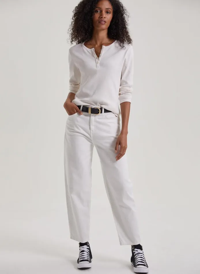 Baukjen Baukjen Organic Barrel Leg Jeans Soft White Clothing