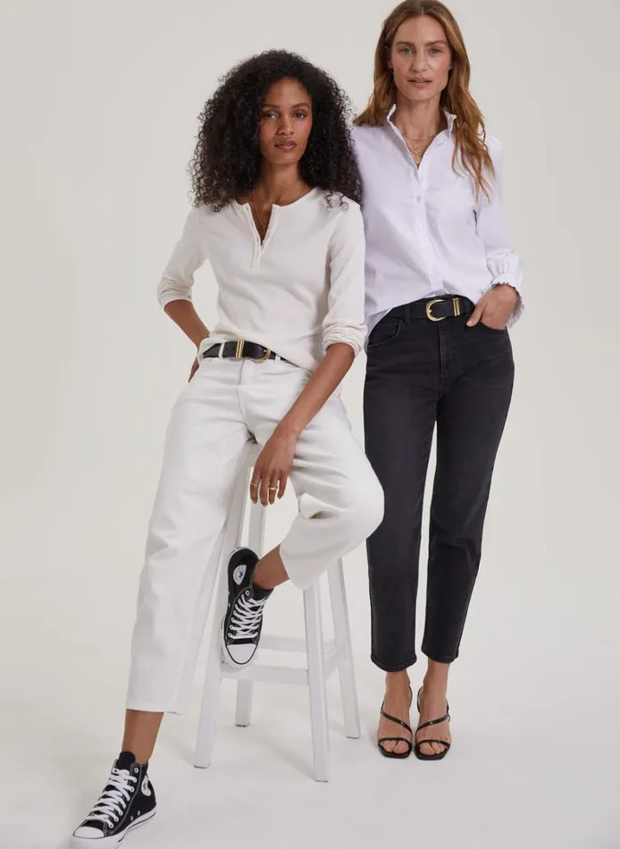 Baukjen Baukjen Organic Barrel Leg Jeans Soft White Clothing
