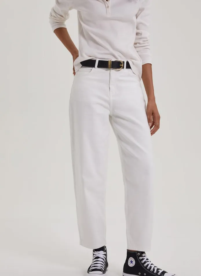 Baukjen Baukjen Organic Barrel Leg Jeans Soft White Clothing