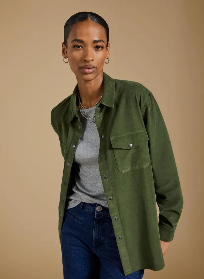 Baukjen Beata Organic CorduroyRelaxedShirt Light Khaki Clothing
