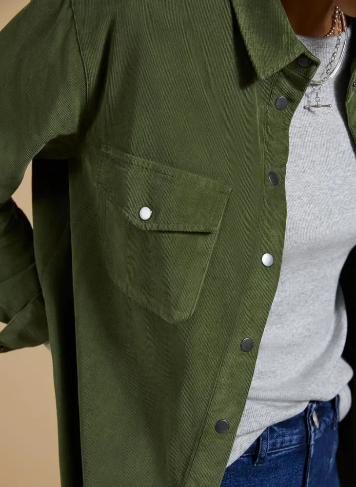 Baukjen Beata Organic CorduroyRelaxedShirt Light Khaki Clothing