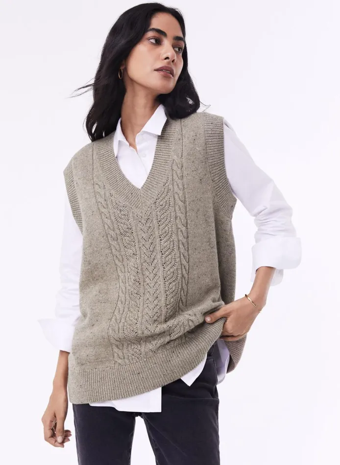 Baukjen Ellen Recycled Knitted Vest Natural Clothing