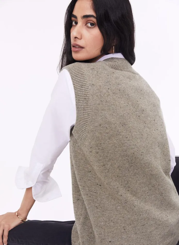 Baukjen Ellen Recycled Knitted Vest Natural Clothing