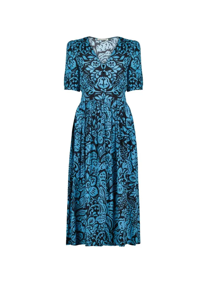 Baukjen Holly Dress Blue Stencil Clothing