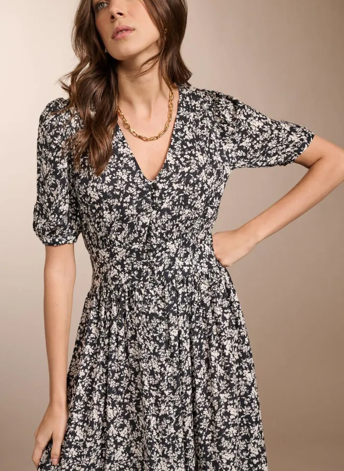 Baukjen Holly Dress With LENZING ECOVERO Black Ditsy Clothing