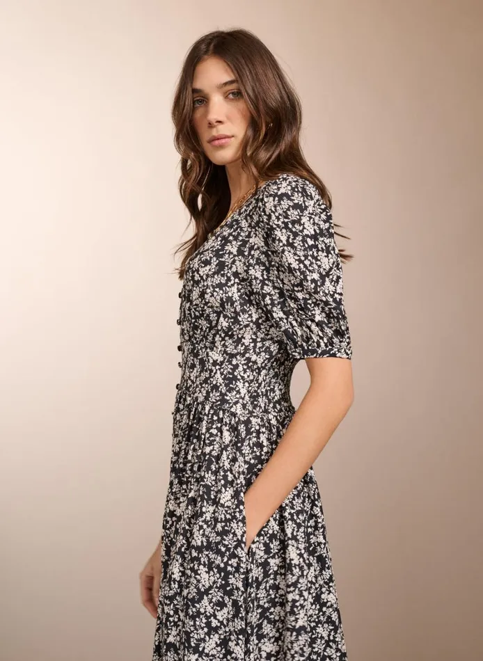 Baukjen Holly Dress With LENZING ECOVERO Black Ditsy Clothing