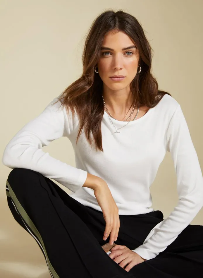 Baukjen KrysteaLuxe Crew Neck Top Pure White Clothing