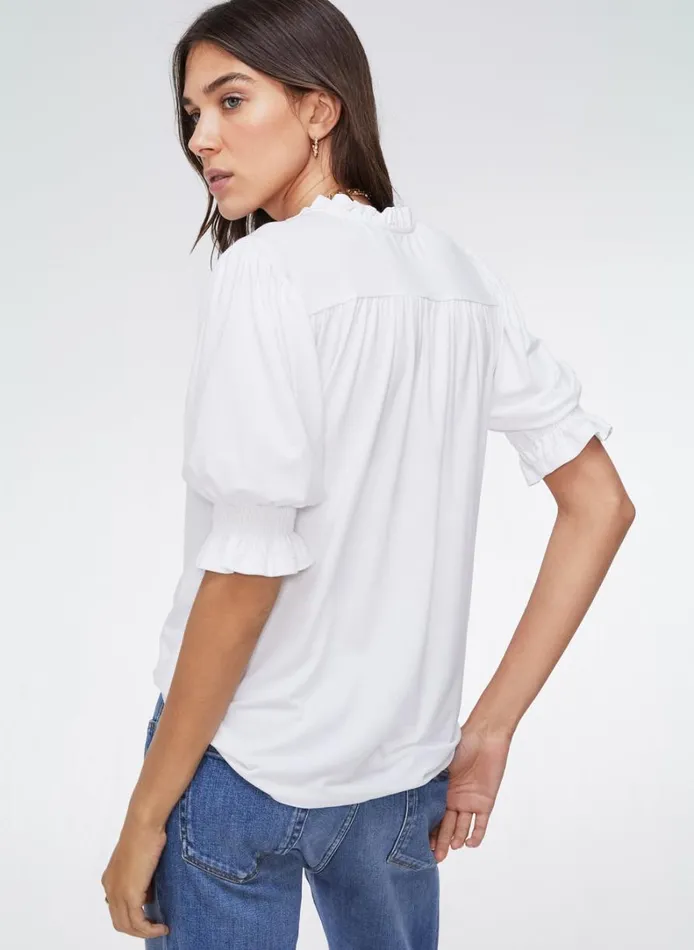 Baukjen Noa Short Sleeve Blouse Pure White Clothing