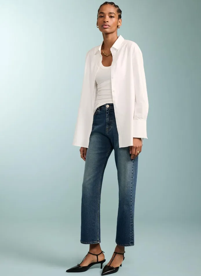 Baukjen Organic Stretch Cotton Crop Straight LegJeans Vintage Wash Clothing