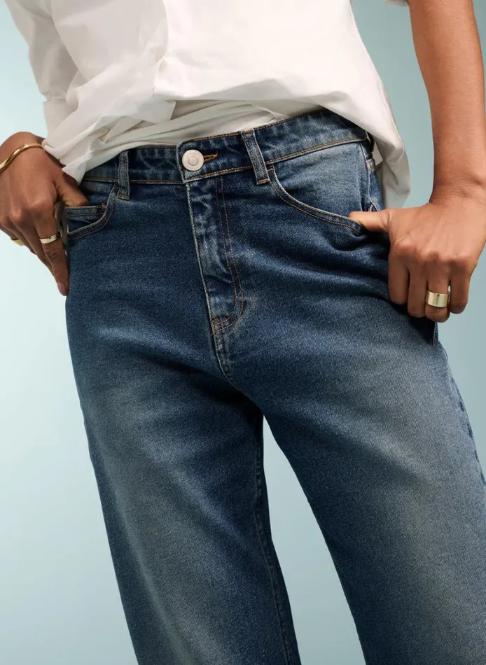 Baukjen Organic Stretch Cotton Crop Straight LegJeans Vintage Wash Clothing