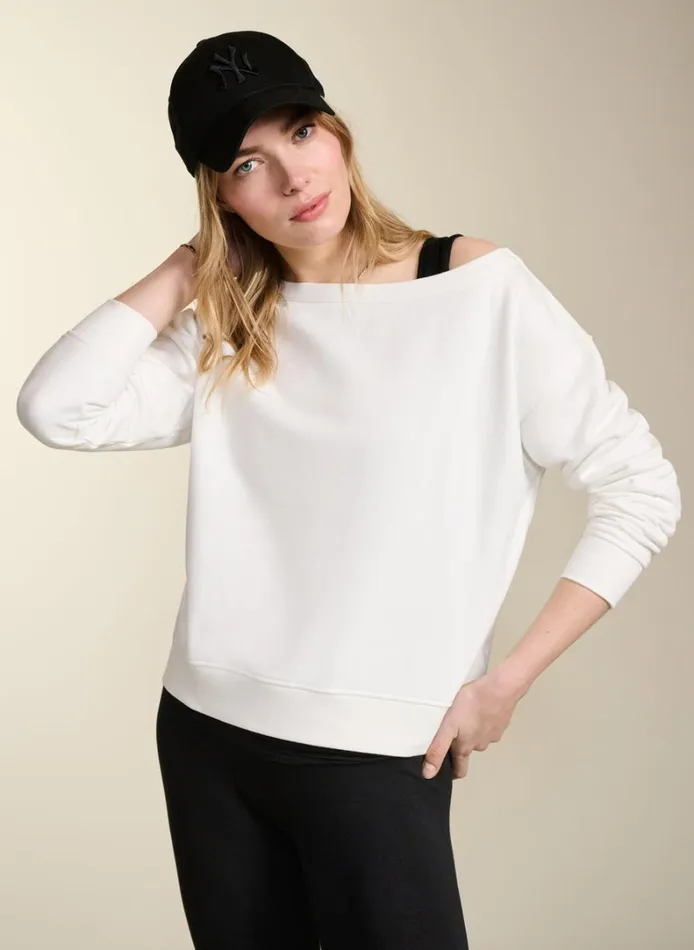 Baukjen Sierra Organic Cotton and Kapok Sweatshirt Soft White Clothing