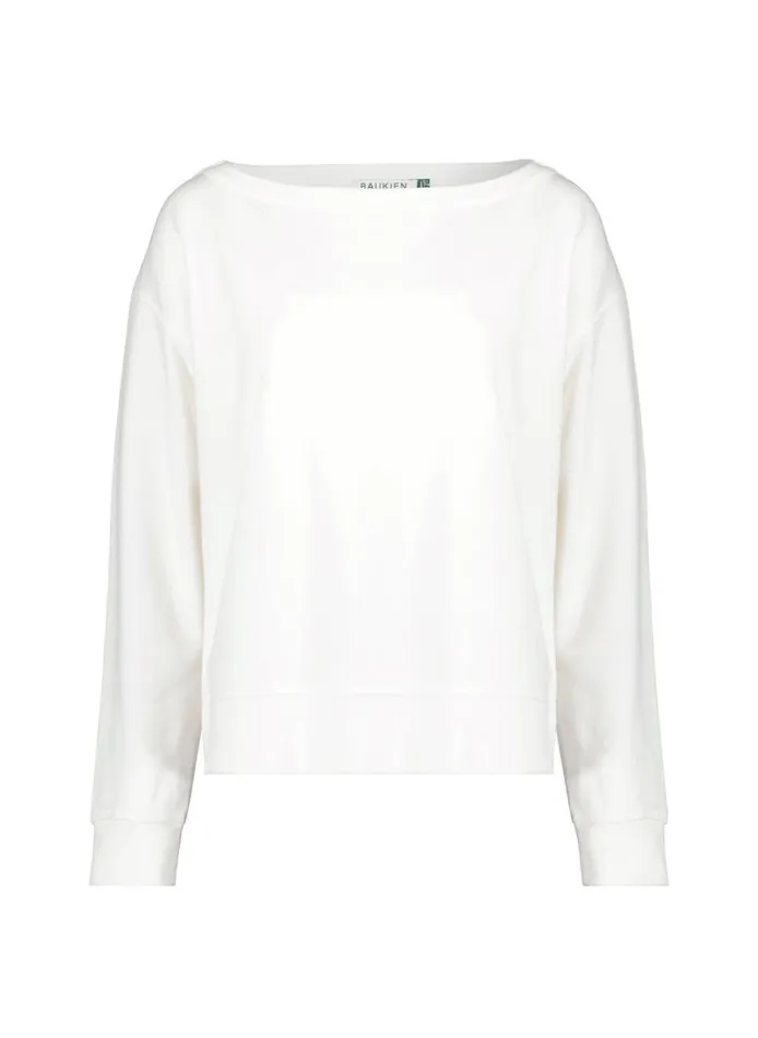 Baukjen Sierra Organic Cotton and Kapok Sweatshirt Soft White Clothing