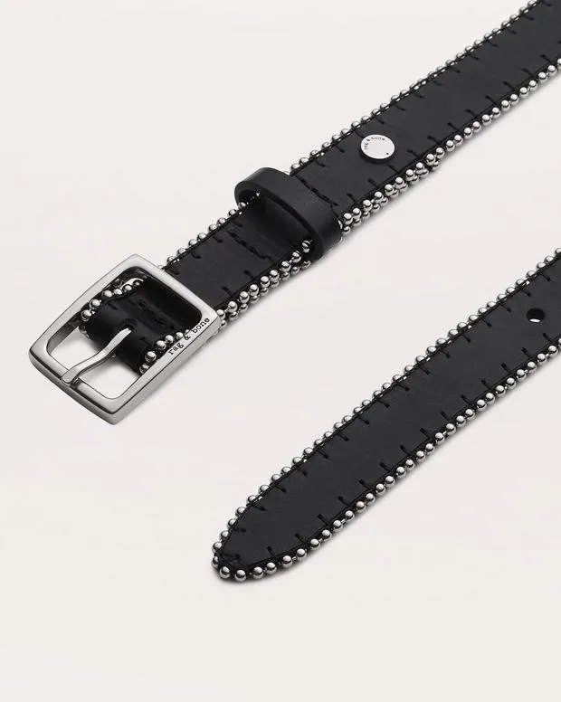 Beaded ChainTrimmed Baby Boyfriend Leather Belt Antique WhiteBlack Women Sneakers rag and bone