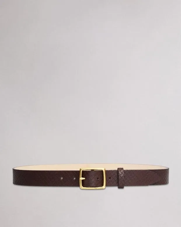 Belts Boyfriend Leather Belt Dark Espresso Basketweave 8211 rag and bone Women