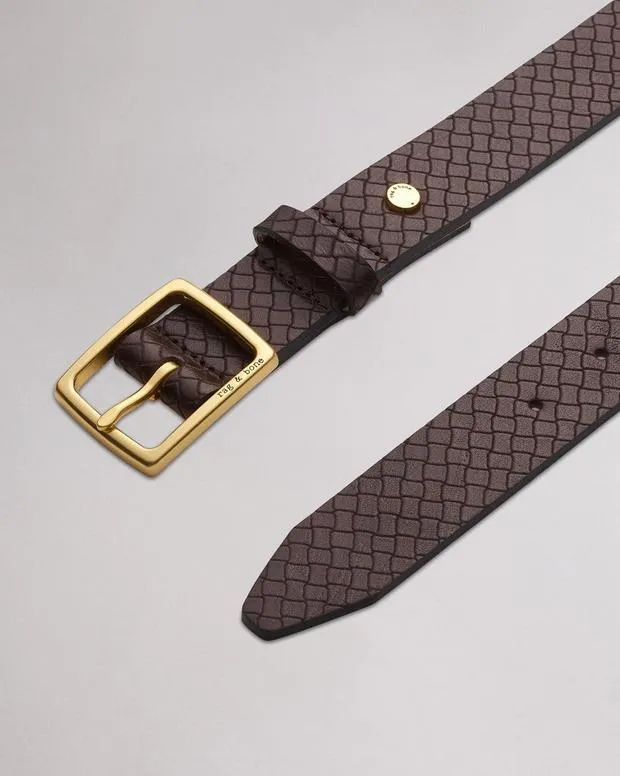 Belts Boyfriend Leather Belt Dark Espresso Basketweave 8211 rag and bone Women