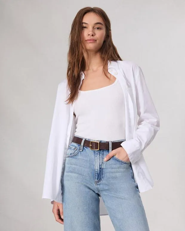 Belts Boyfriend Leather Belt Dark Espresso Basketweave 8211 rag and bone Women