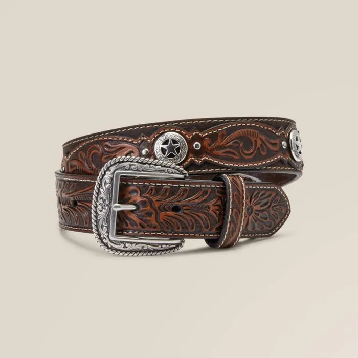 Belts Men Ariat Western Star Medallion Belt Brown