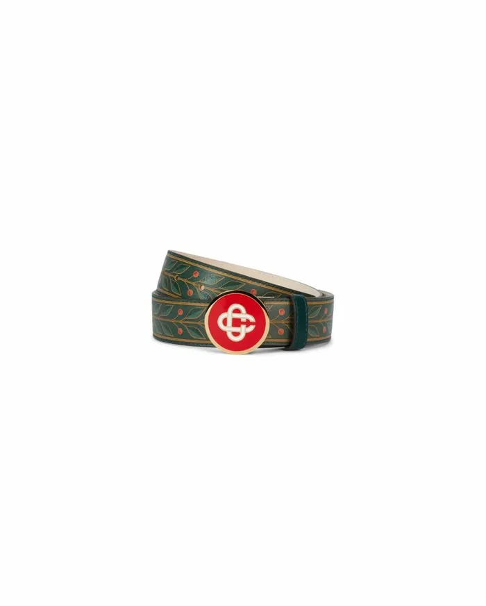 Belts MenWomen Casablanca Paris Laurel Monogram Logo Leather Belt