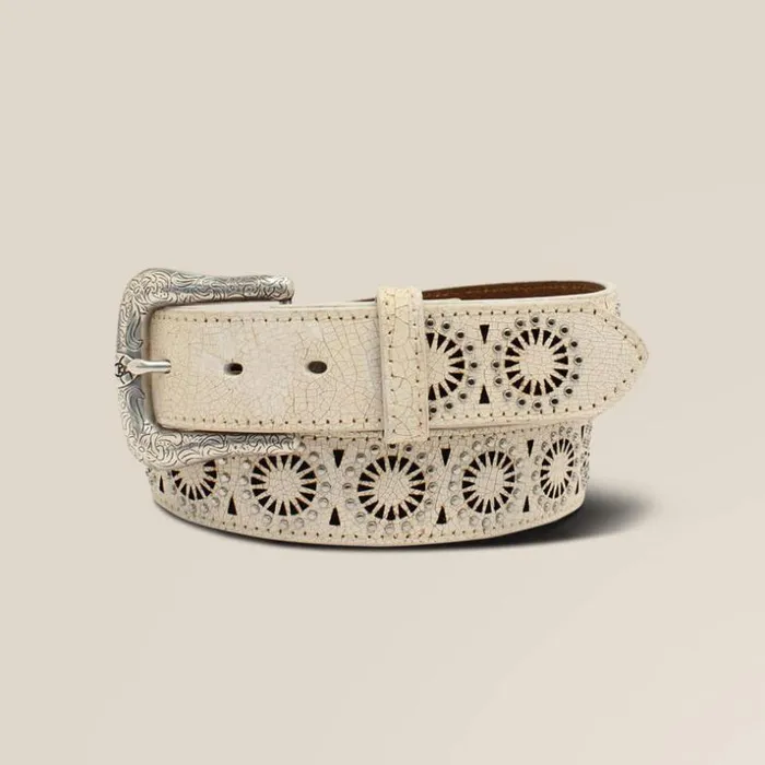 Belts Women Ariat Circle Burst Belt White