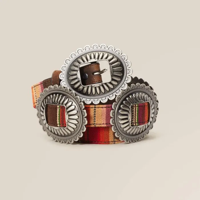 Belts Women Ariat Stripe Silver Multi Concho Belt Silver