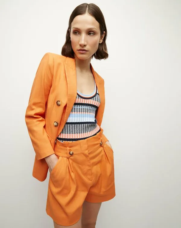 Bexley StretchLinen Dickey Jacket Orange Women Veronica Beard Jackets and Outerwear Bexley StretchLinen Dickey Jacket Orange Women Veronica Beard Jackets and Outerwear