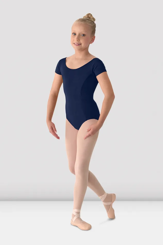 Bloch Basics Children Girls Mirella Classic Short Sleeve Leotard Navy