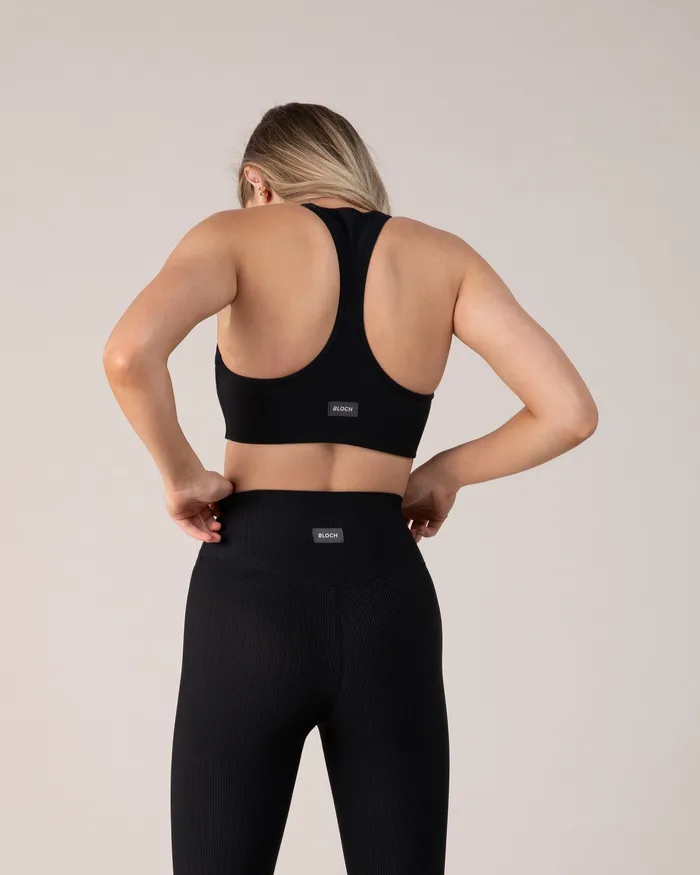 Bloch Blochrib Racerback Bra Ebony Adult Tops Bloch Blochrib Racerback Bra Ebony Adult Tops